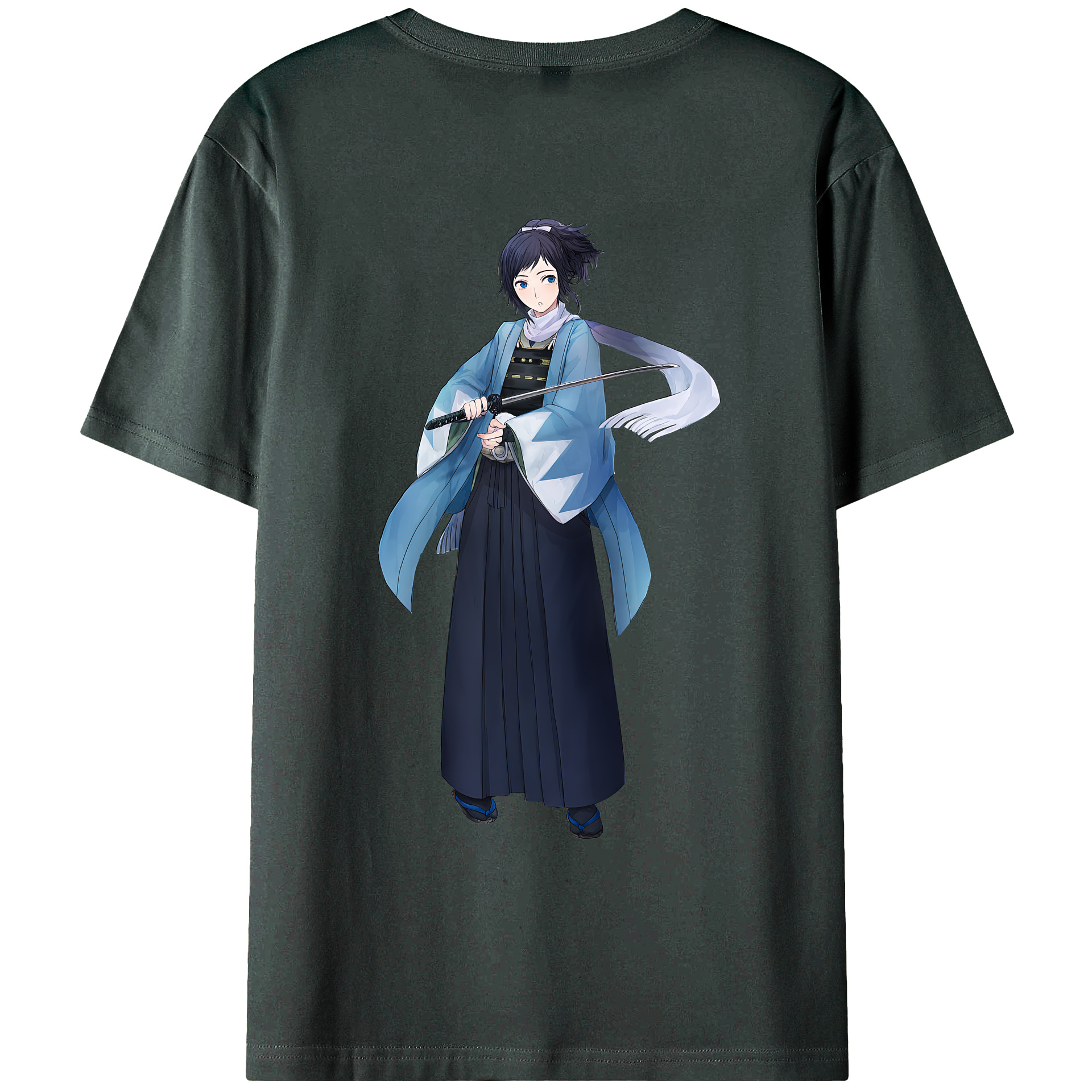 （画像用） 刀剣乱舞 Touken Ranbu 綿100％ メンズ半袖Tシャツ（バックプリント） 通気性